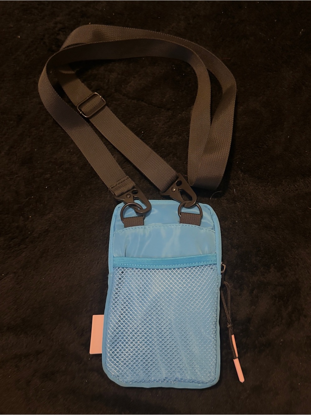 Light Blue Crossbody Phone Pouch with Adjustable Strap